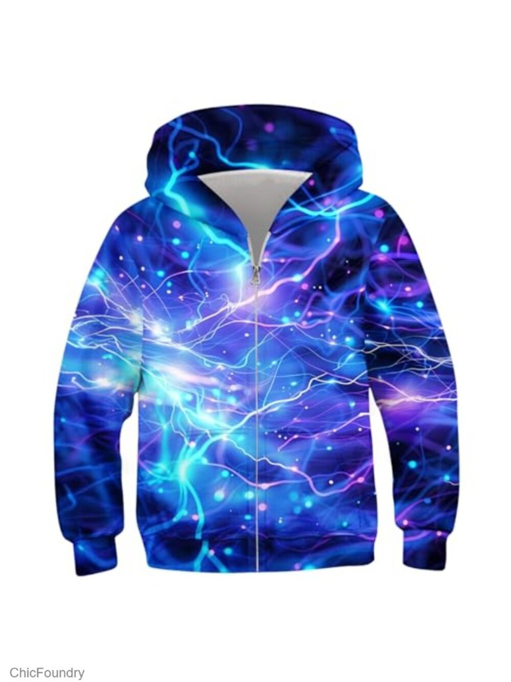 Boys Zip-Up Hoodie 3D Print Pullover with Pockets Long Sleeve Youth Sweatshirt